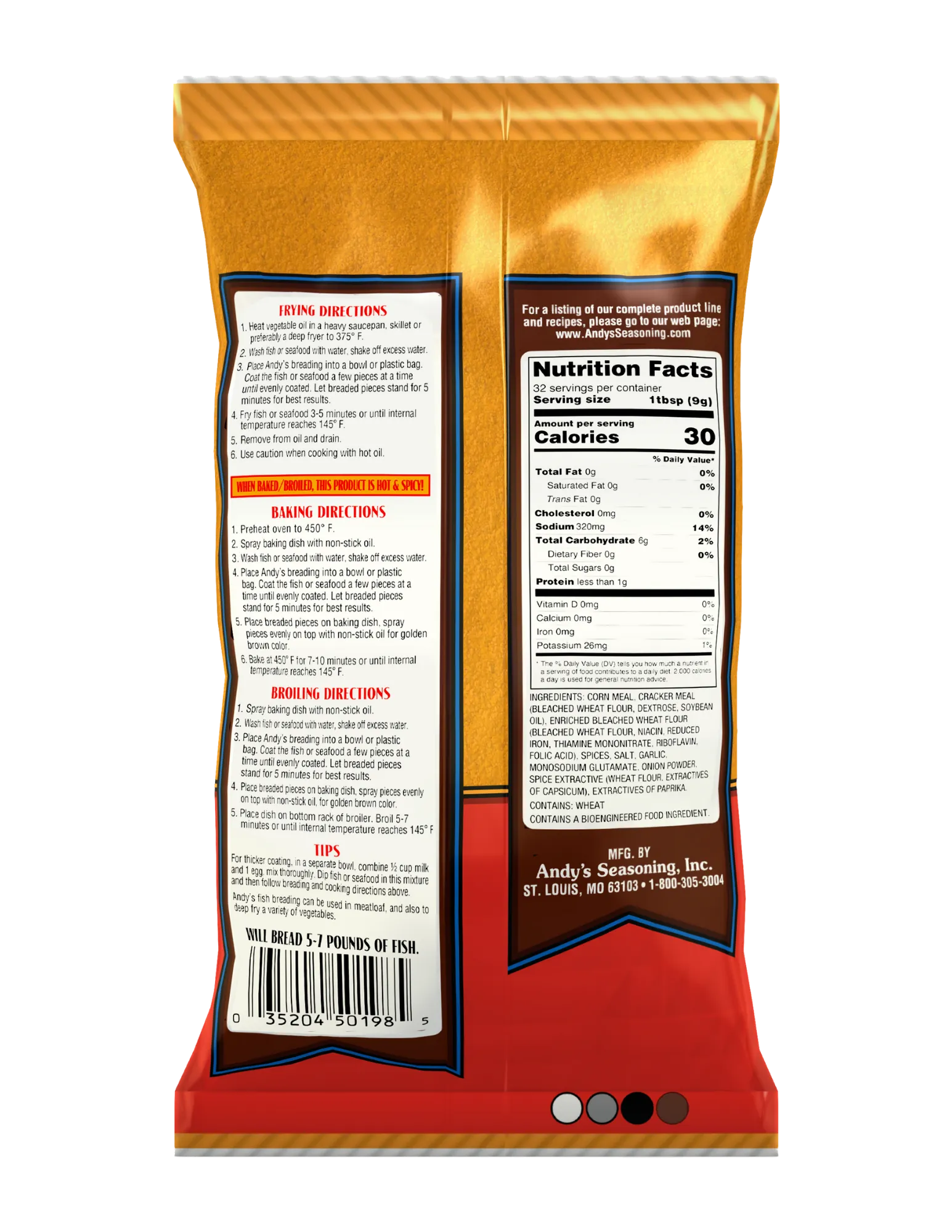 Andy's Cajun Fish Breading Back