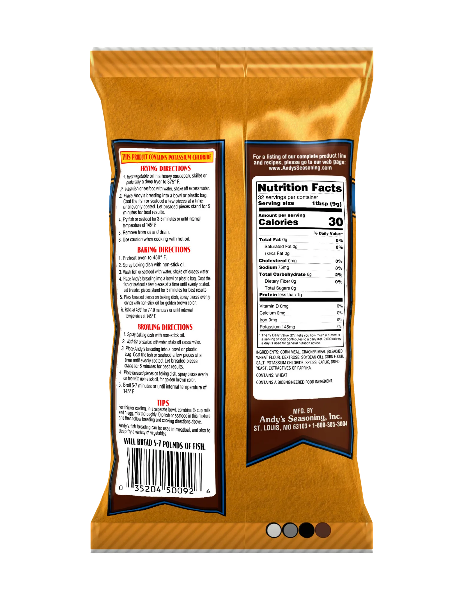 Red Low-Sodium Fish Breading Back